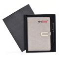 2021 Promotional Customized Gold Luxury Business Owner Gift Logo Notebook And Pen Gift Set